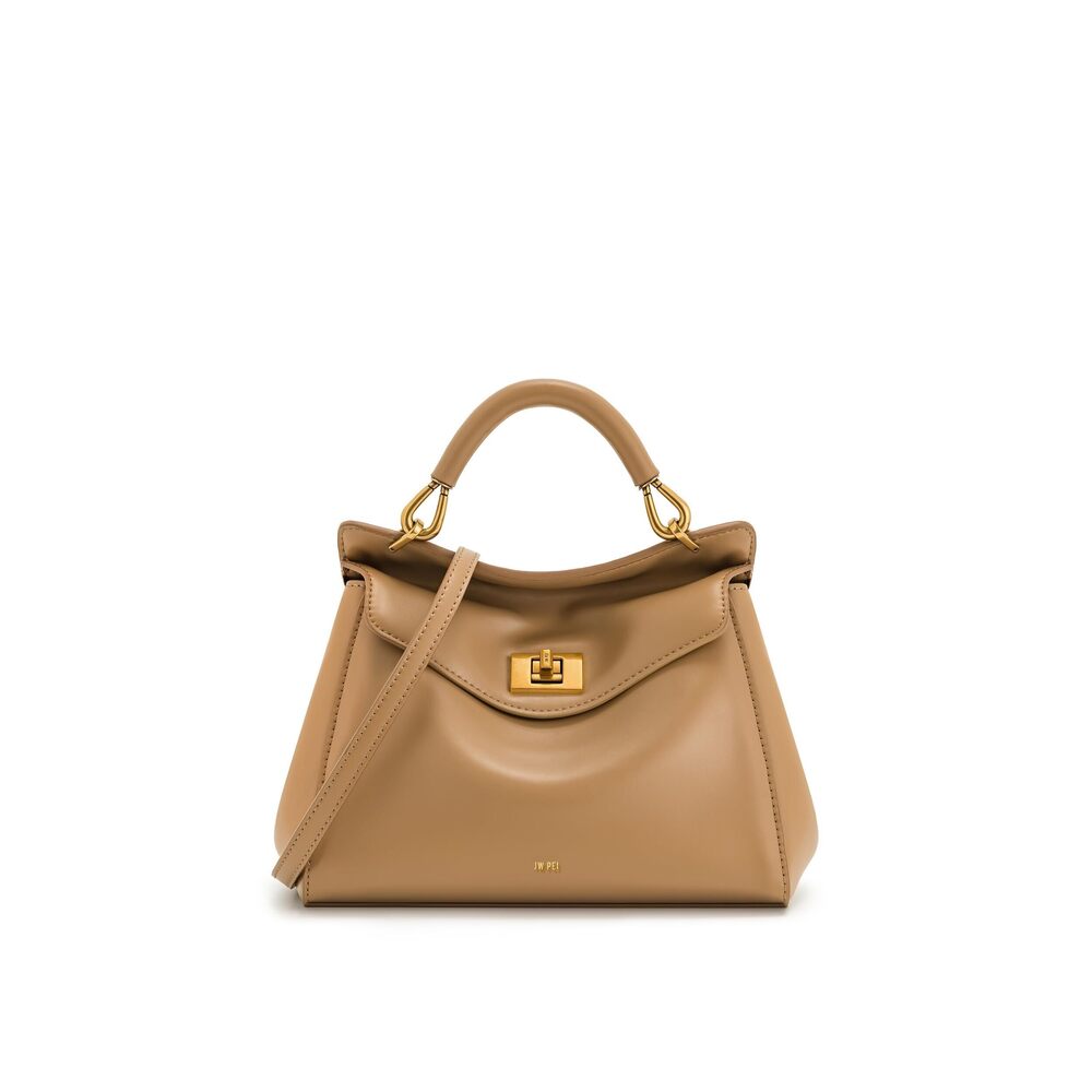 1206 Lucia Classic Top Handbag - Brown
